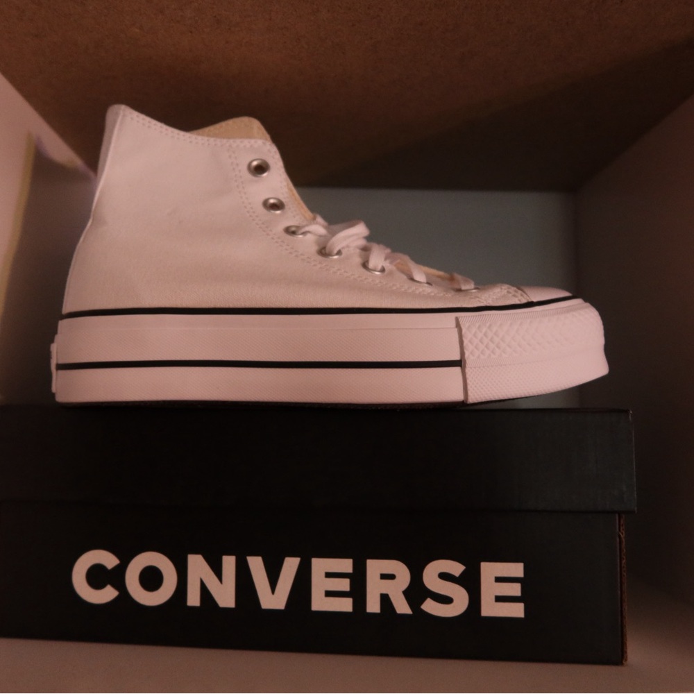 White platform converse